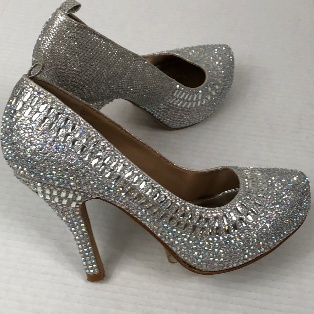 Mascotte Fancy Rhinestone Size 8.5 High Heel Shoes Party wedding New Years Eve